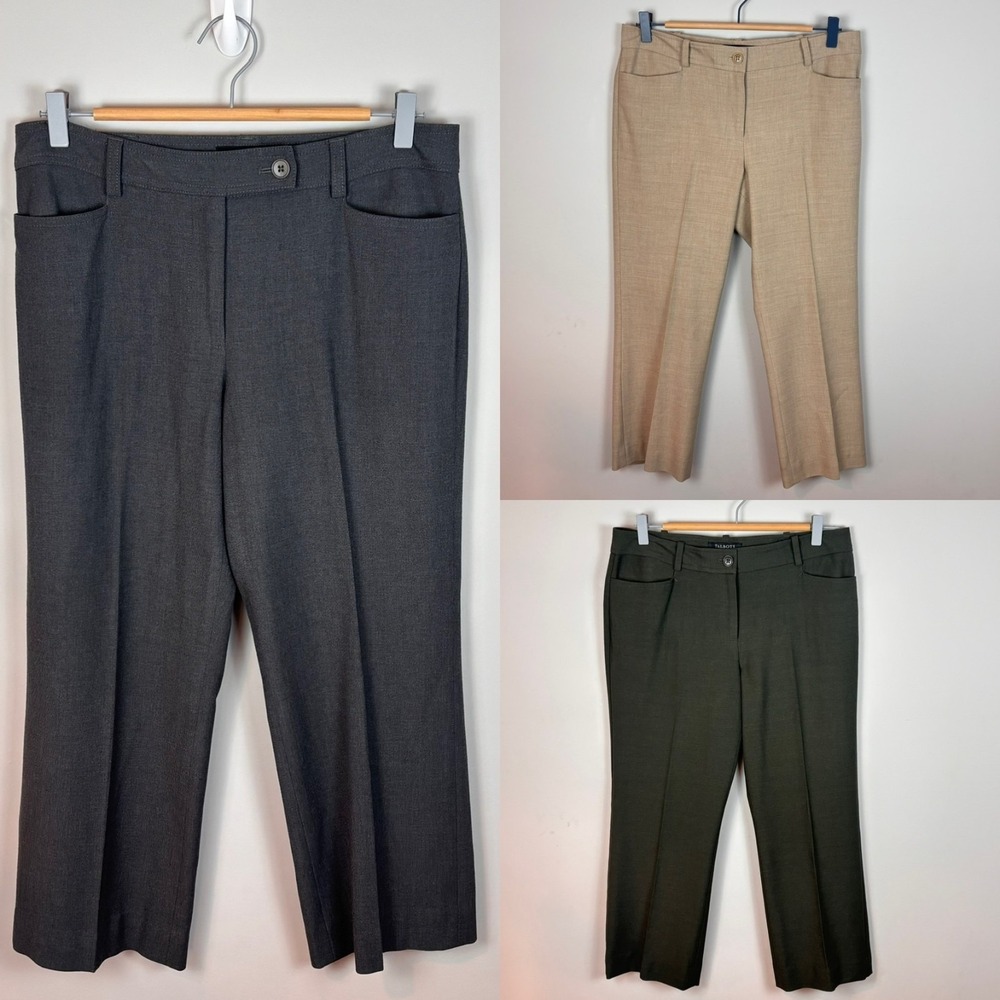 Bundle of 3 Talbots Wool Blend Womens Pants Size Petite 8 *Tailored: 24" Inseam*